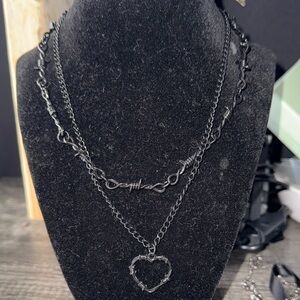 Black Heart Pendant Necklace